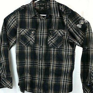 Buckle Mens BKE Button Up Long Sleeve Shirt Size L